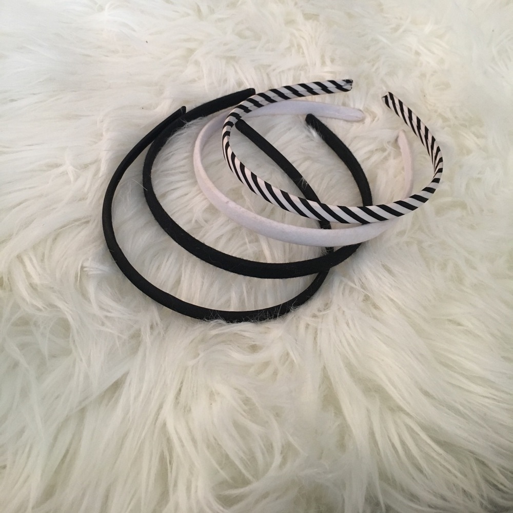 Set of Four black and white headbands